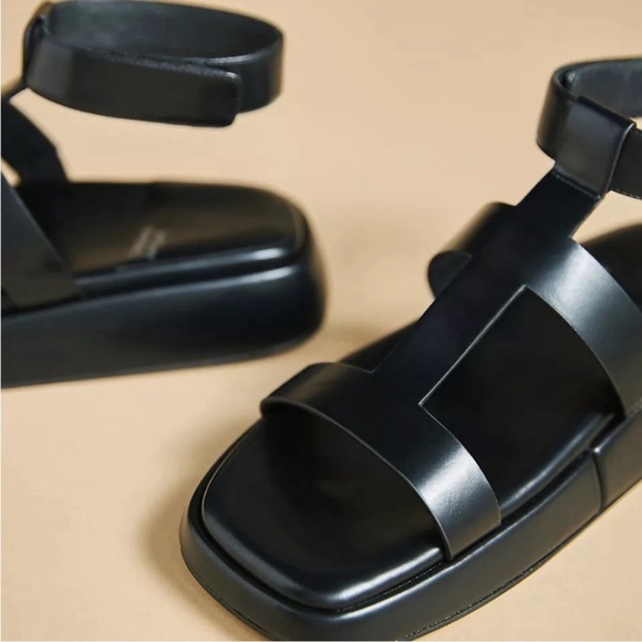 🖤Nwt Jeffrey Campbell Devis bolo greek straps Sandals in Black noir leat… - Picture 3 of 10